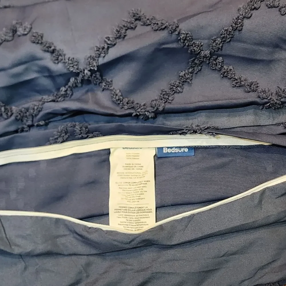 Blue Duvet Cover Set Full/Queen Size Boho Shabby Chic Bedding Set